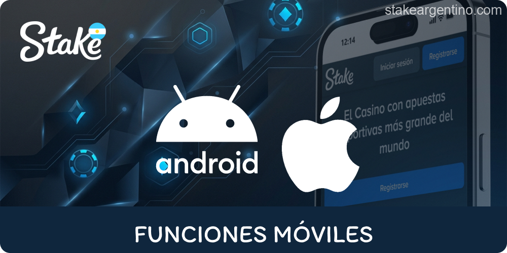 Herramientas móviles disponibles en Stake