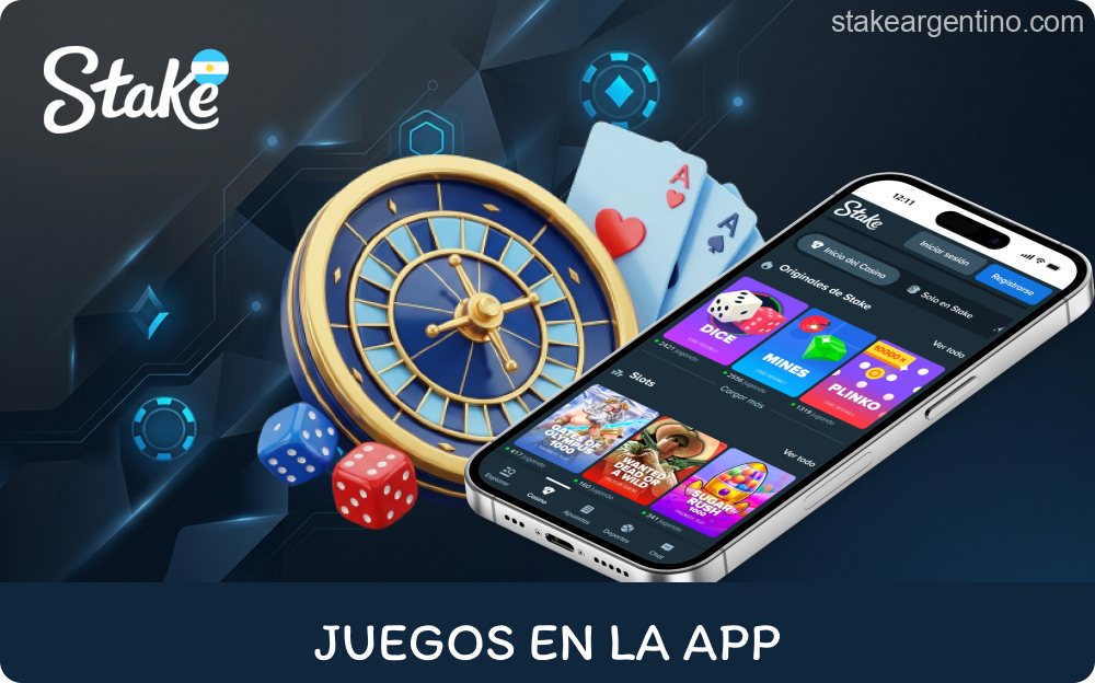 Selección gaming dentro de Stake App
