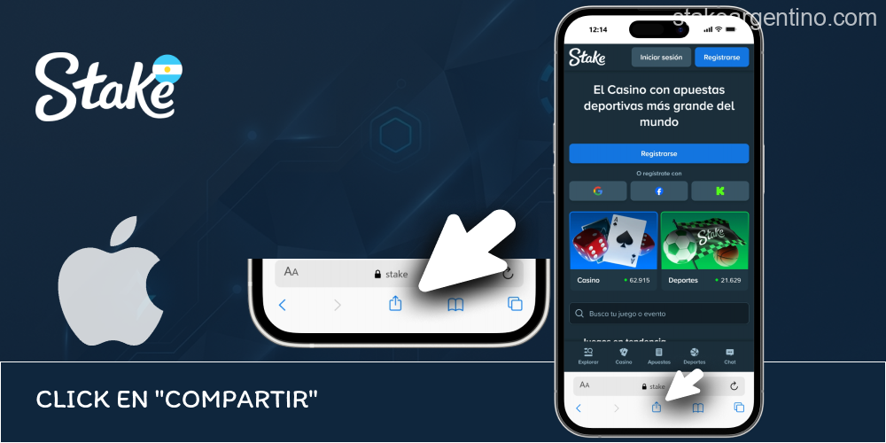 Creación del acceso directo Stake en iOS