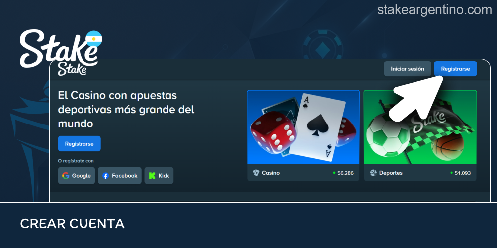 Registro auténtico dentro de Stake