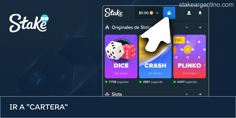 Acceso al balance y depósito Stake