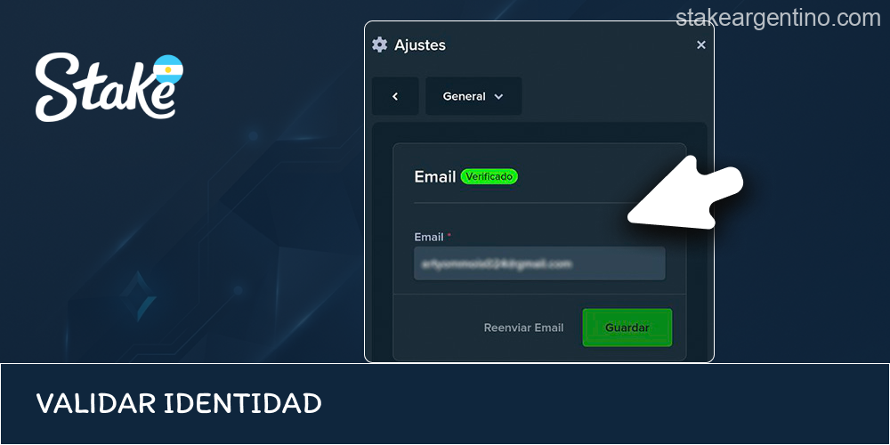 Confirmación de identidad en Stake