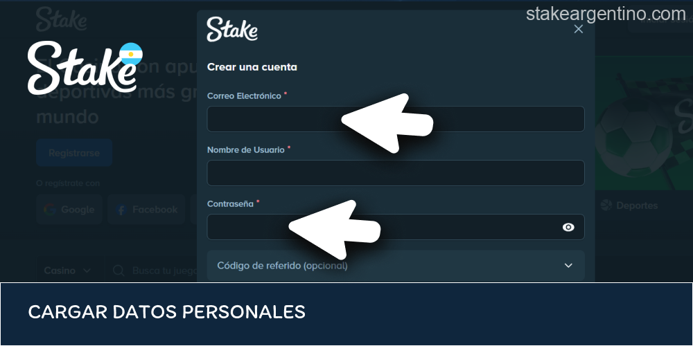Carga de datos personales para Stake